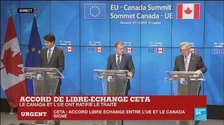 توافقنامه تجارت آزاد میان کانادا و اتحادیه اروپا امضا شد